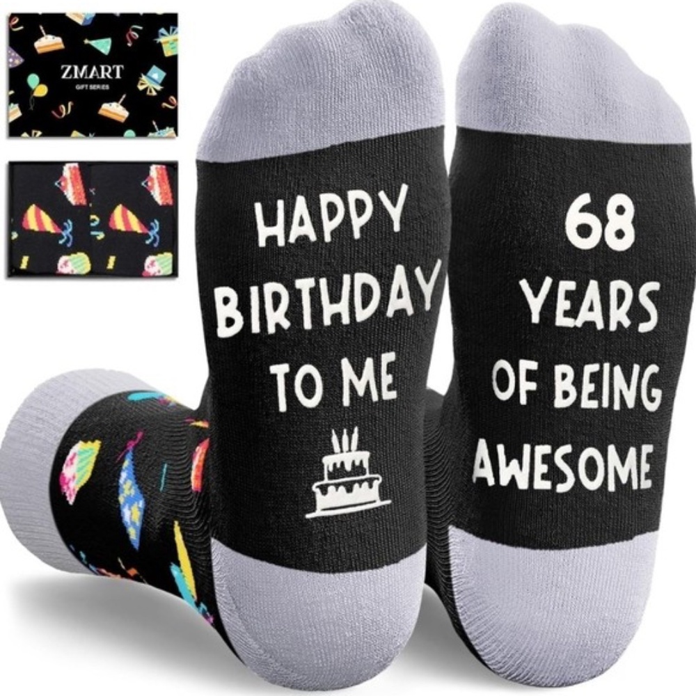 New Mens Zmart 68th Birthday Gift 68 Years of Being Awesome Socks Dad Grandpa